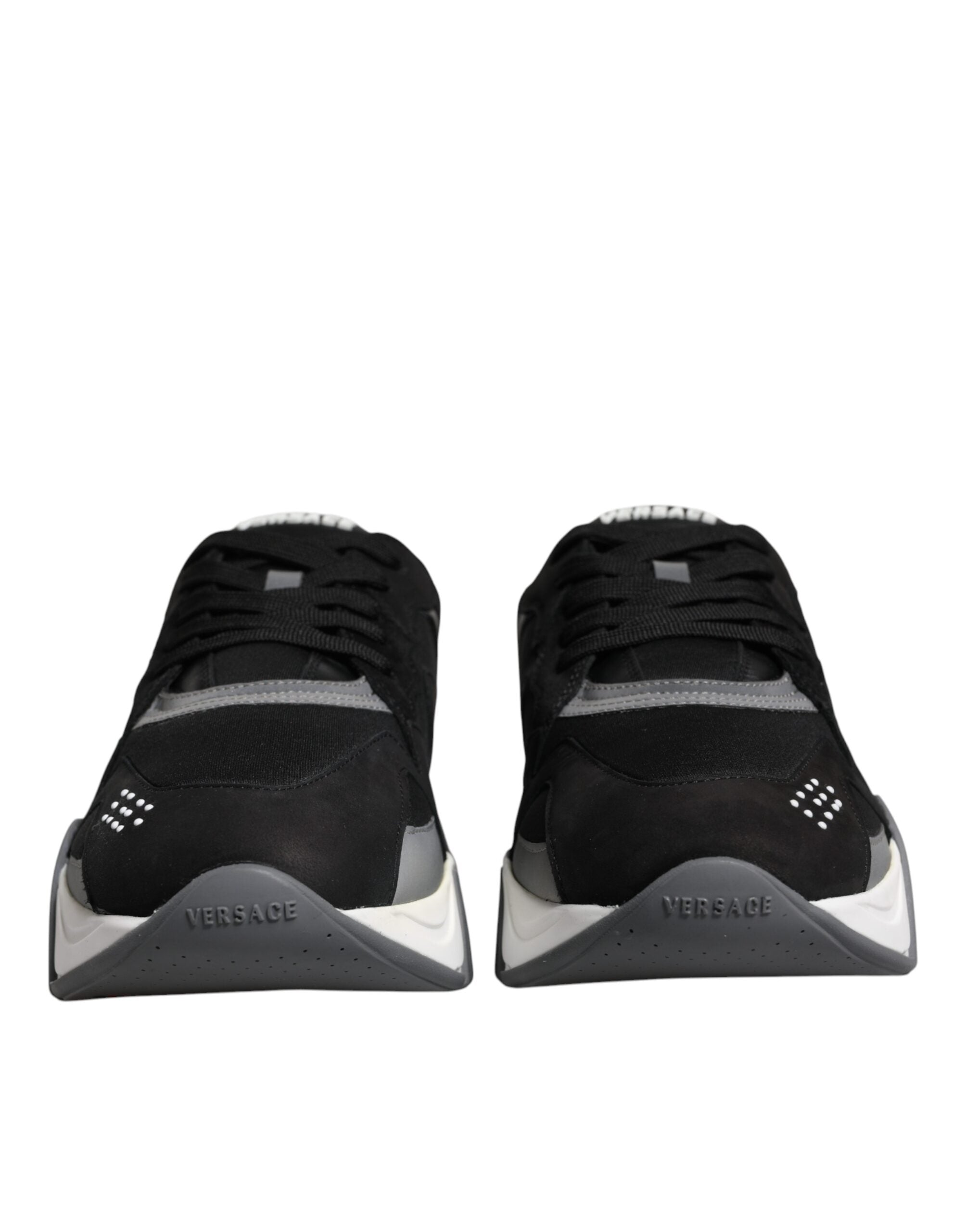 Schwarze Neopren Chunky Low Top Squalo Schuhe