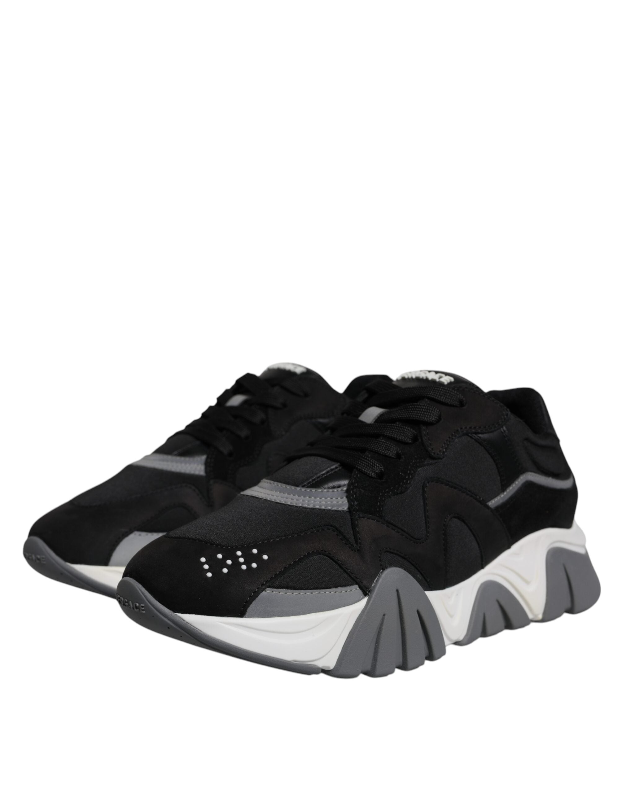 Schwarze Neopren Chunky Low Top Squalo Schuhe