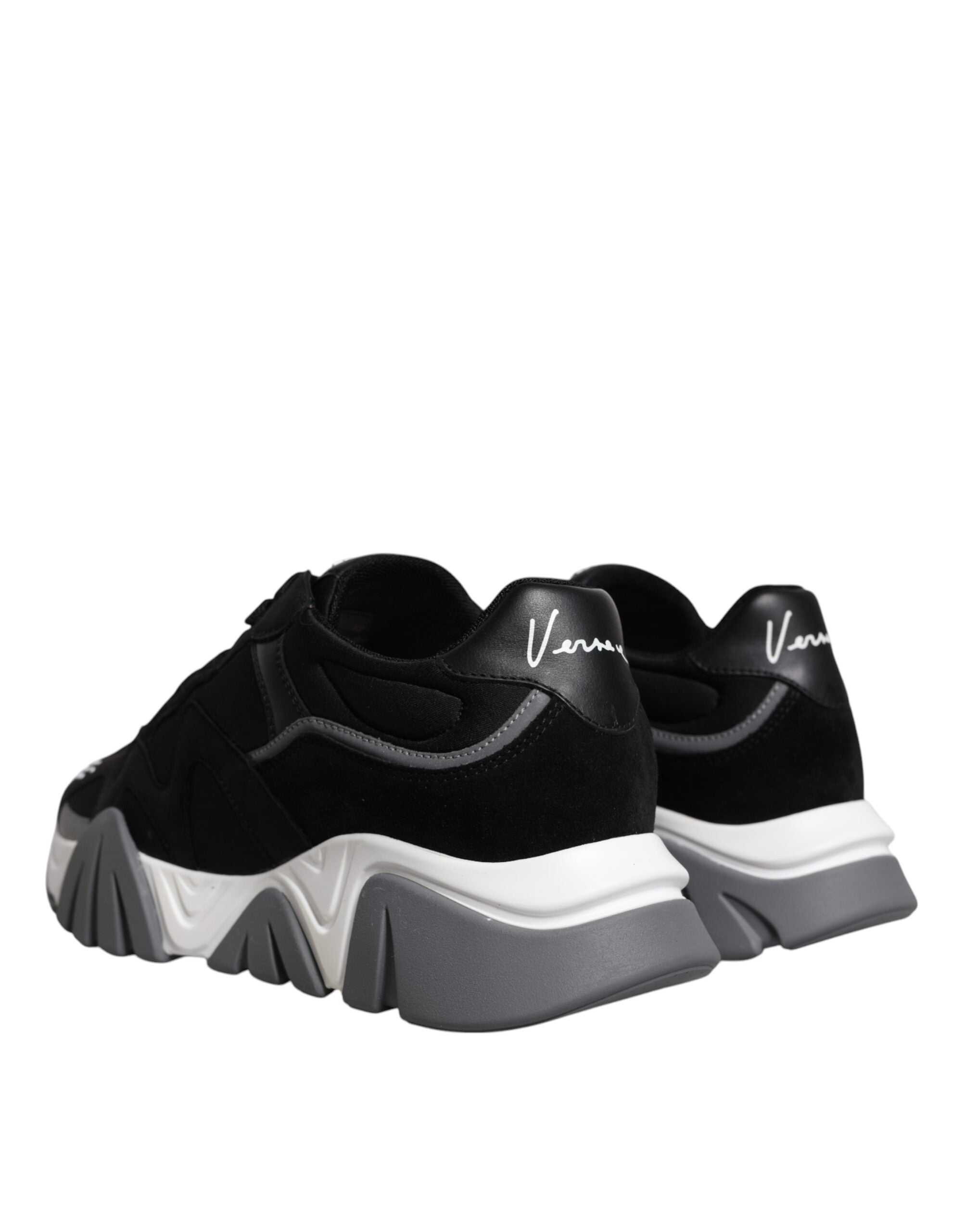 Schwarze Neopren Chunky Low Top Squalo Schuhe