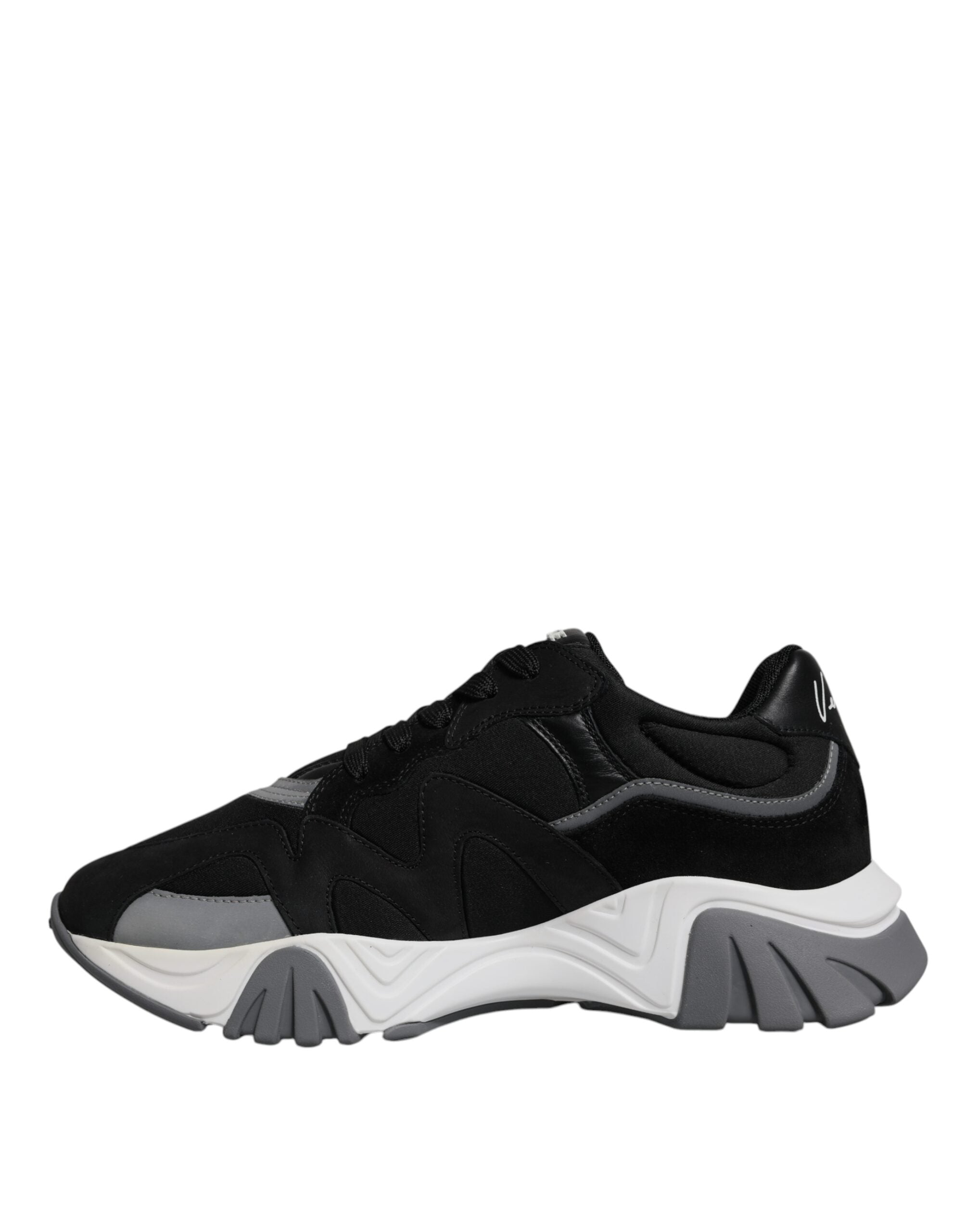Schwarze Neopren Chunky Low Top Squalo Schuhe