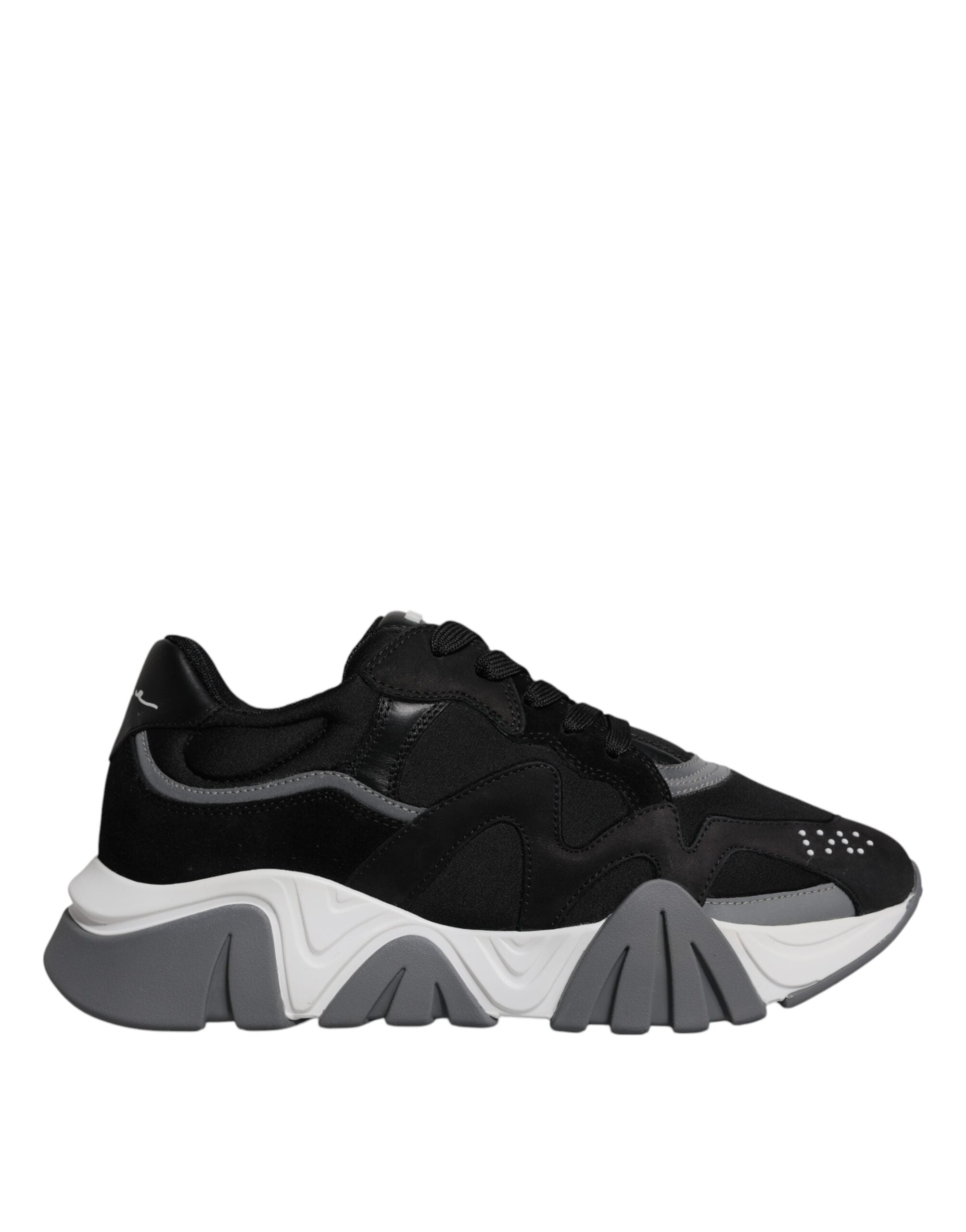 Schwarze Neopren Chunky Low Top Squalo Schuhe
