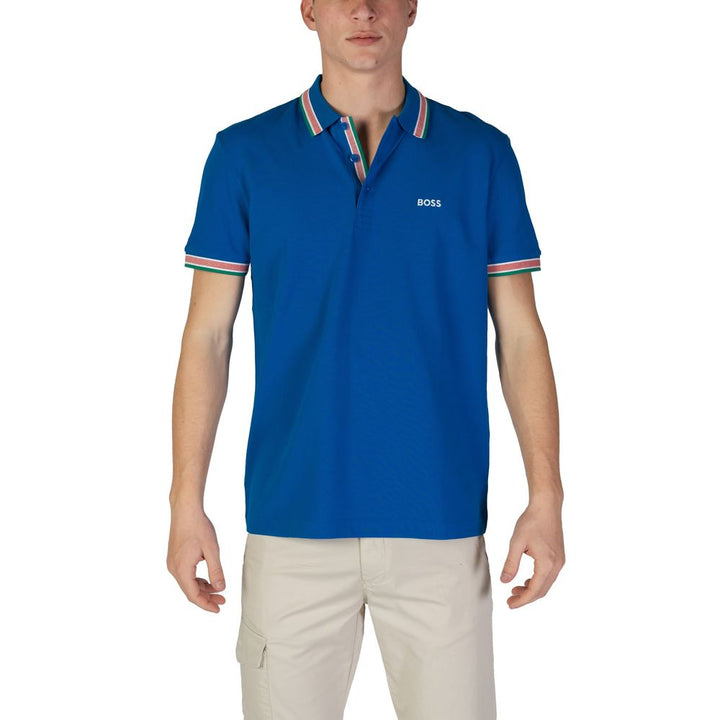 Blue cotton polo shirt