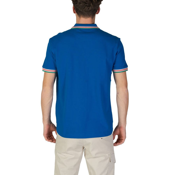 Blue cotton polo shirt