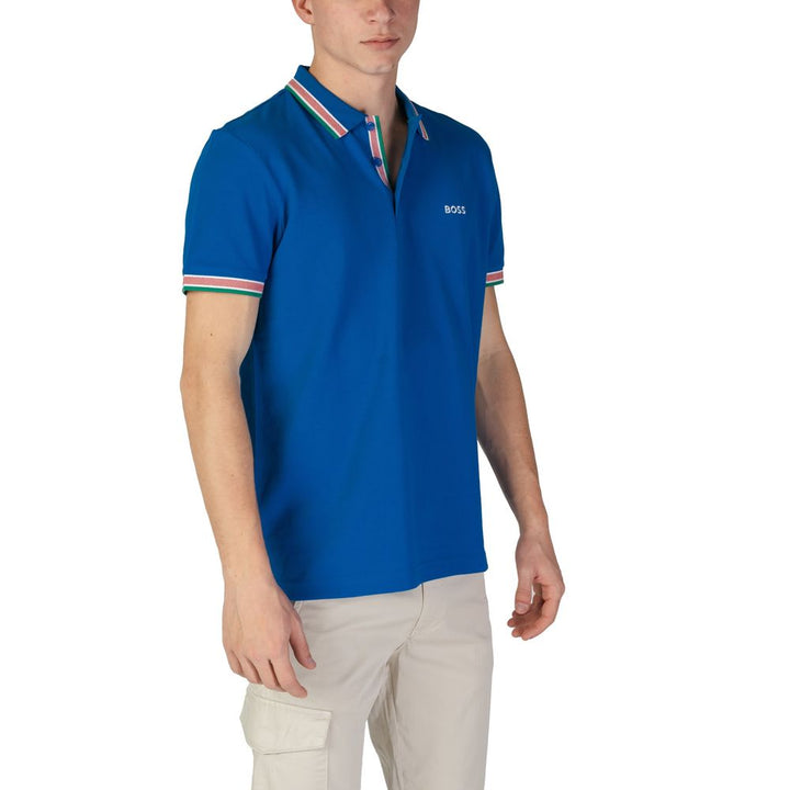 Blue cotton polo shirt