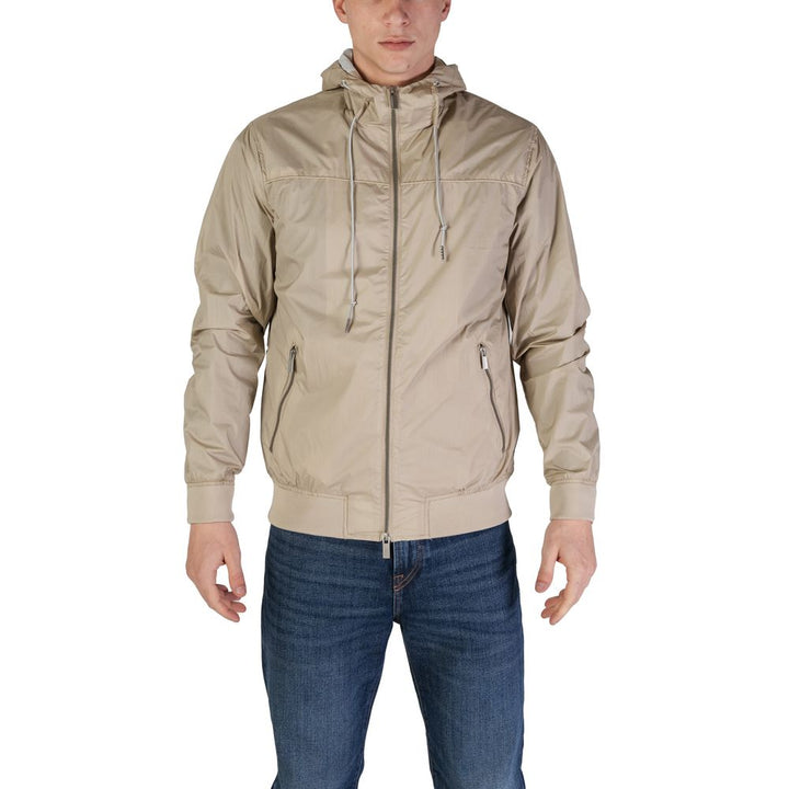 Beige Nylon Jacken &amp