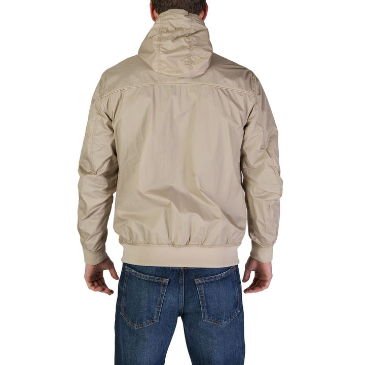 Beige Nylon Jacken &amp