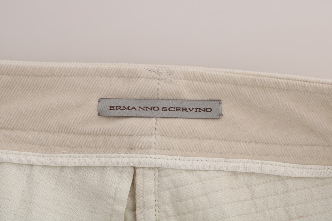 Chic beige corduroy trousers with a slim fit