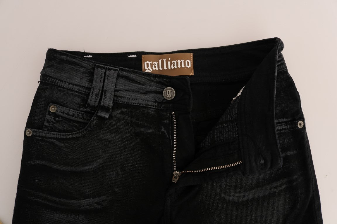 Graue Baumwoll-Stretch-Jeans mit normaler Passform