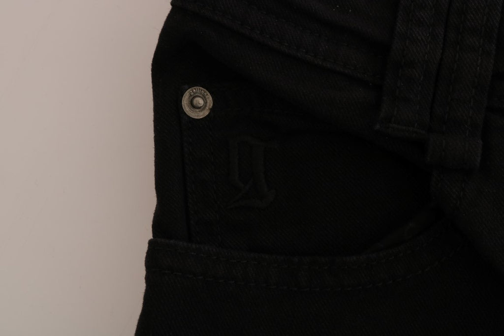 Chic black regular fit denim jeans