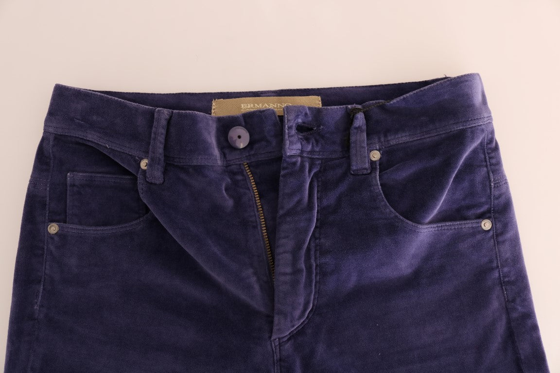 Lila Cord Stretch-Bootcut-Hose
