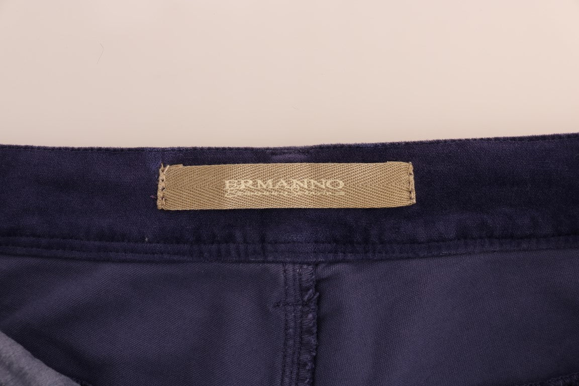 Lila Cord Stretch-Bootcut-Hose