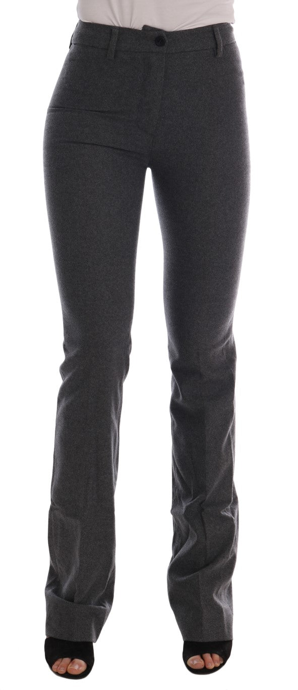 Graue Stretch-Hose aus Wolle