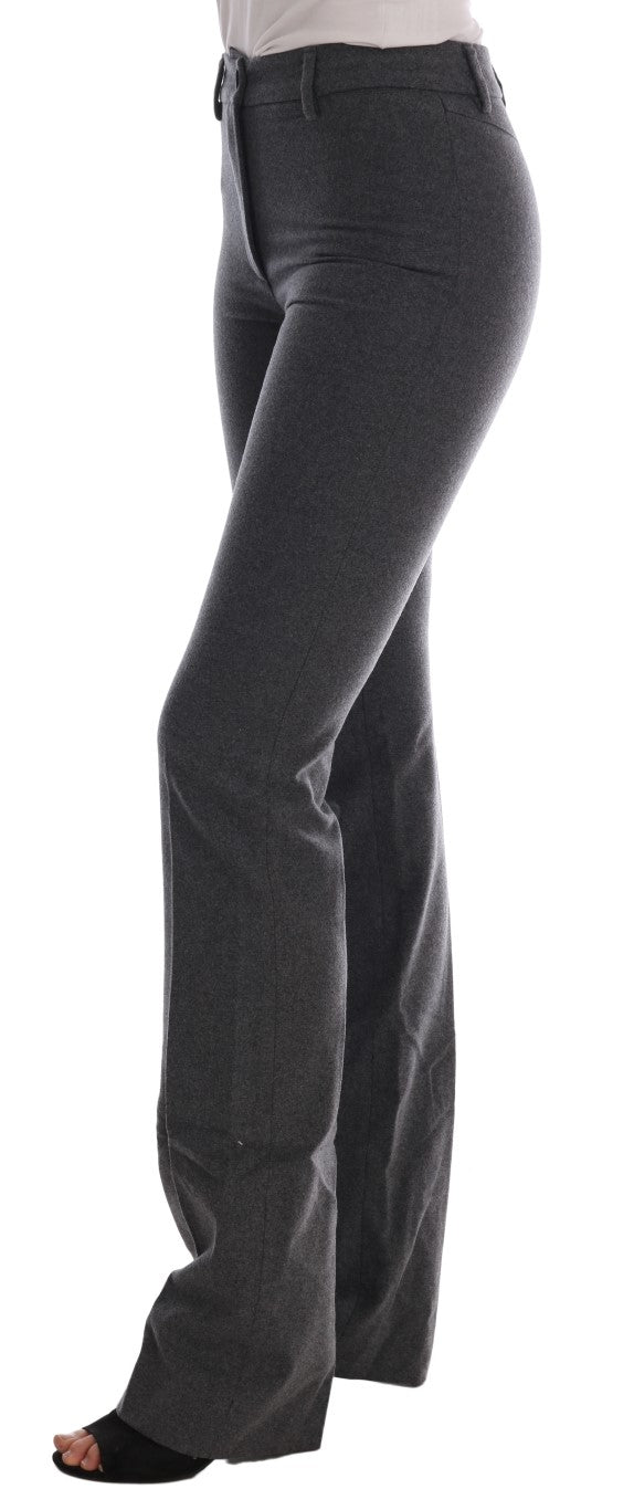 Graue Stretch-Hose aus Wolle