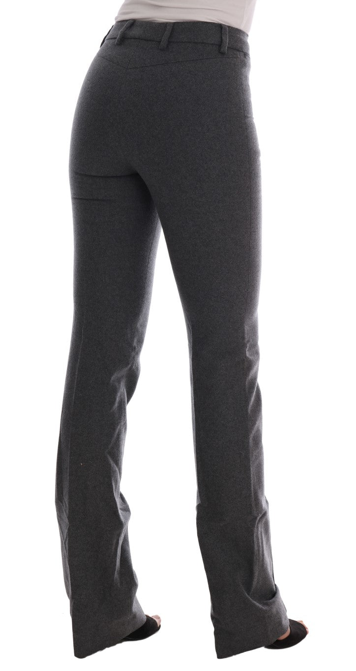 Graue Stretch-Hose aus Wolle