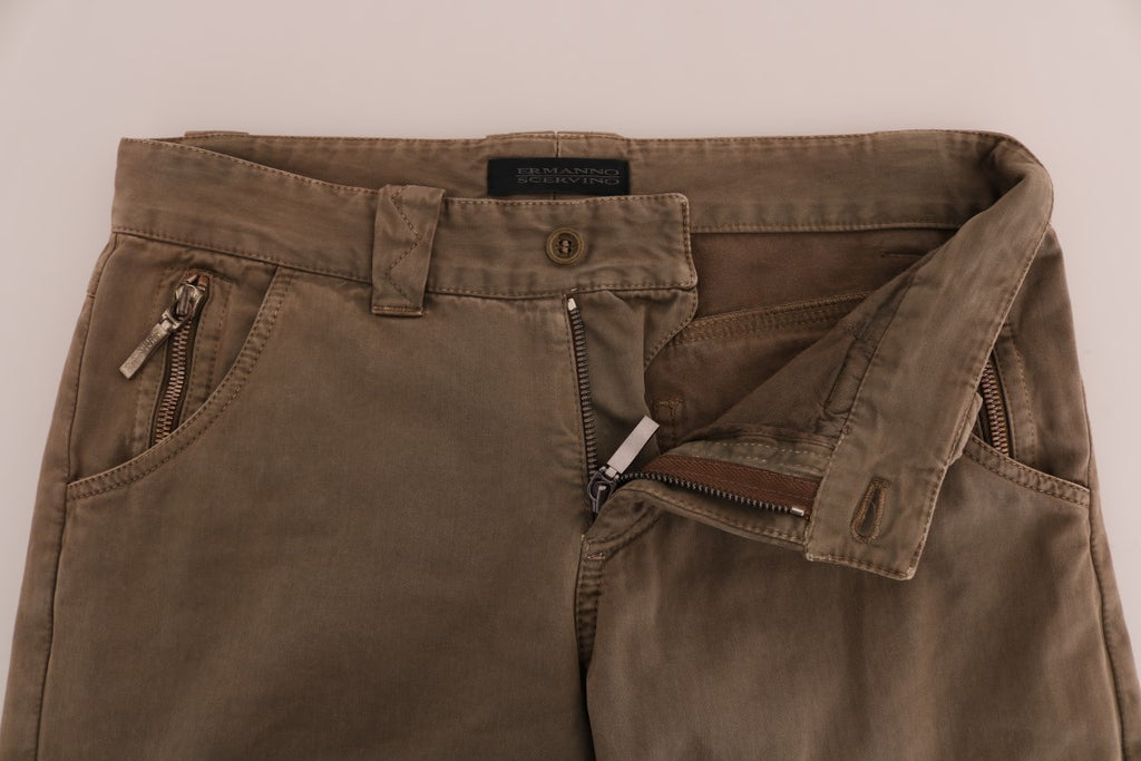 Braun Baumwolle Casual Slim Fit Hose