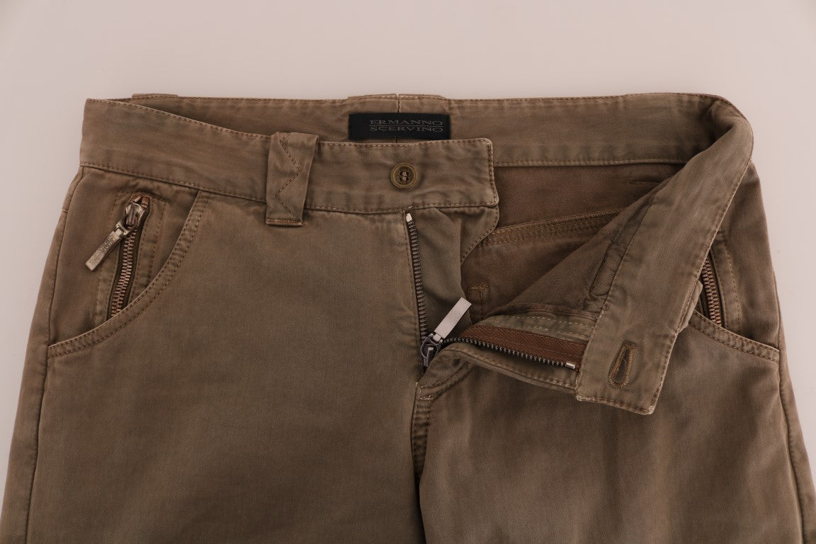 Braun Baumwolle Casual Slim Fit Hose