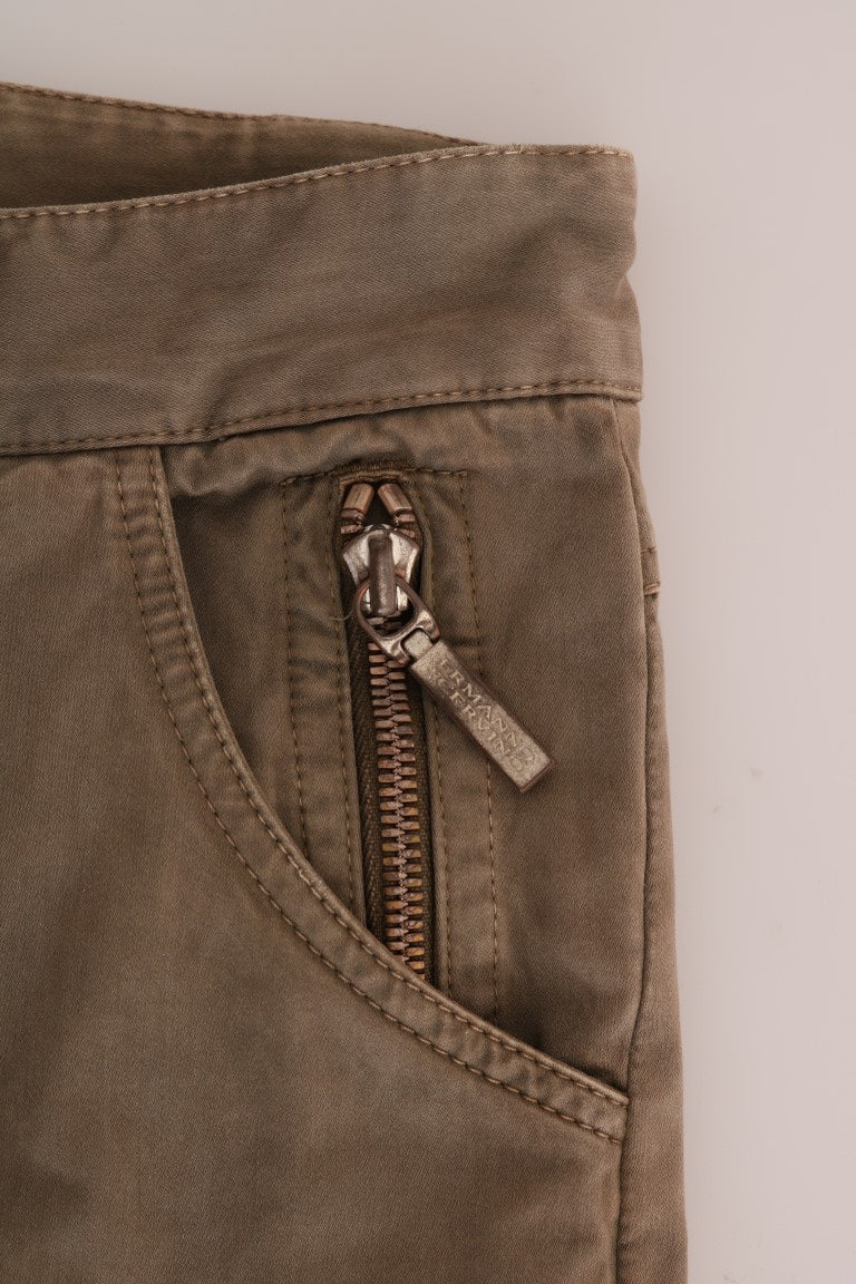 Braun Baumwolle Casual Slim Fit Hose