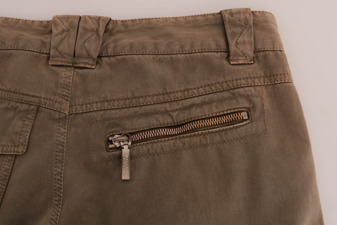 Braun Baumwolle Casual Slim Fit Hose