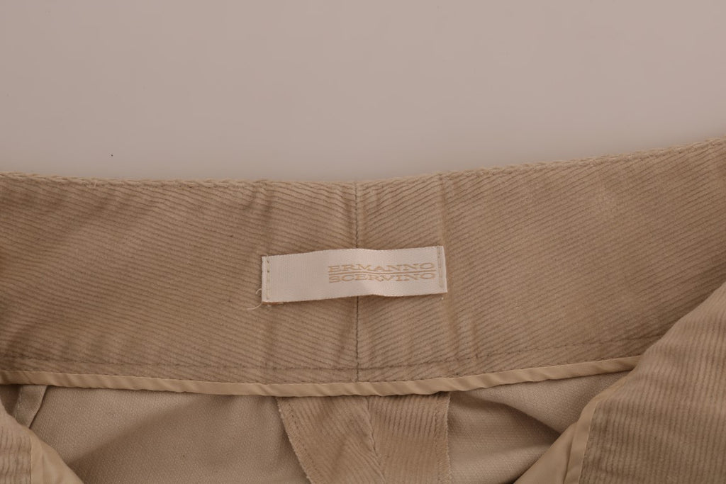 Beigefarbene Bootcut-Hose aus Baumwolle