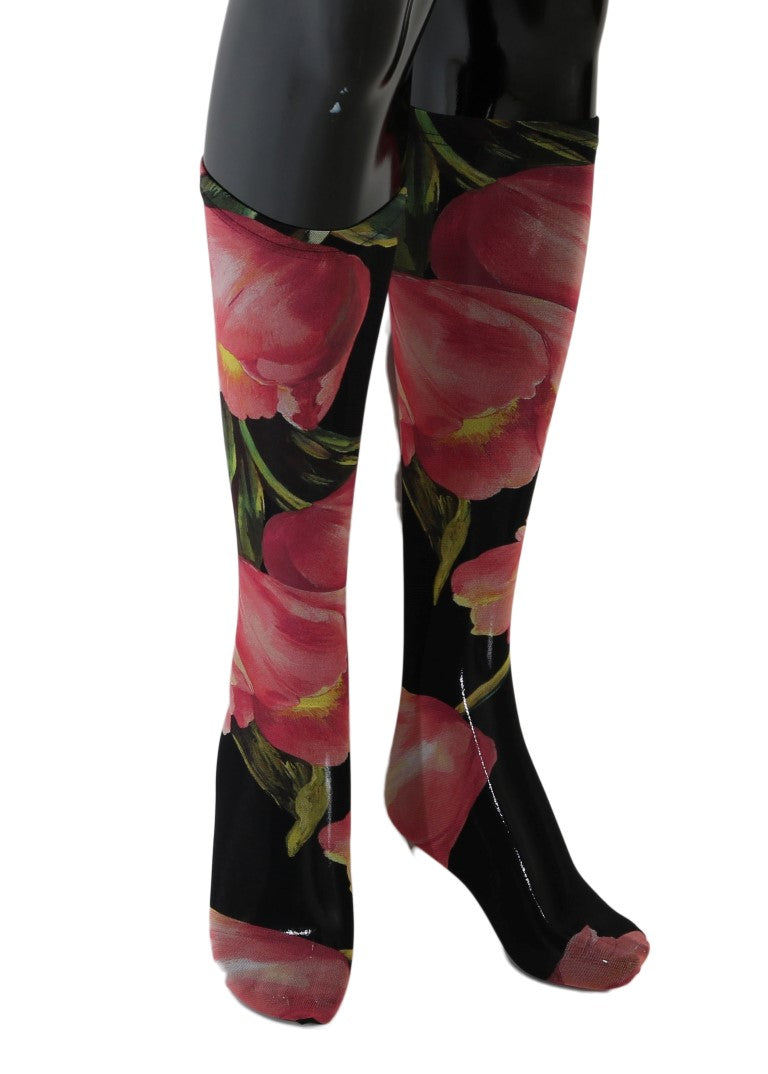Multicolor Floral Tulip Nylon Socken