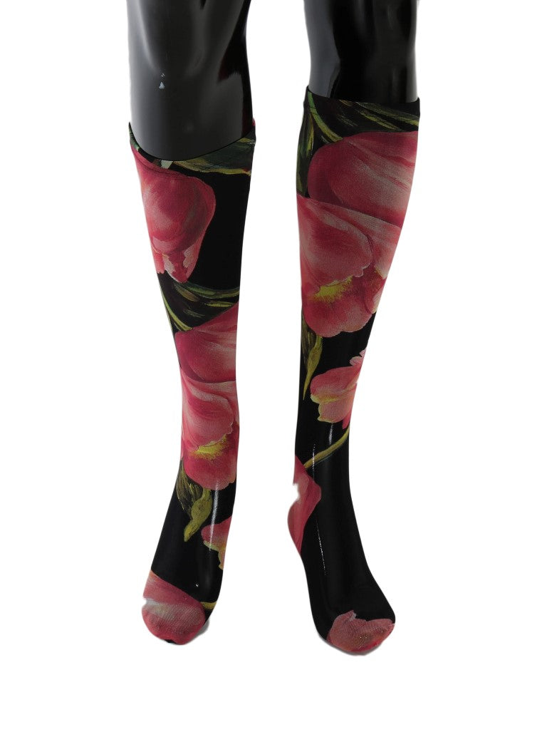 Multicolor Floral Tulip Nylon Socken