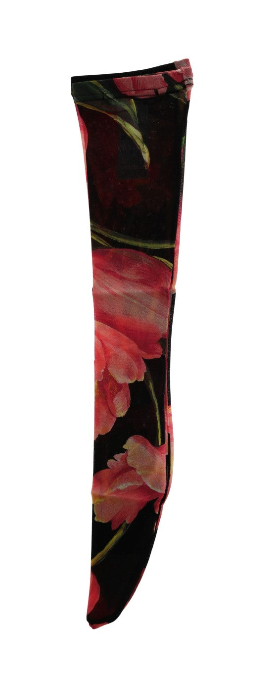 Multicolor Floral Tulip Nylon Socken