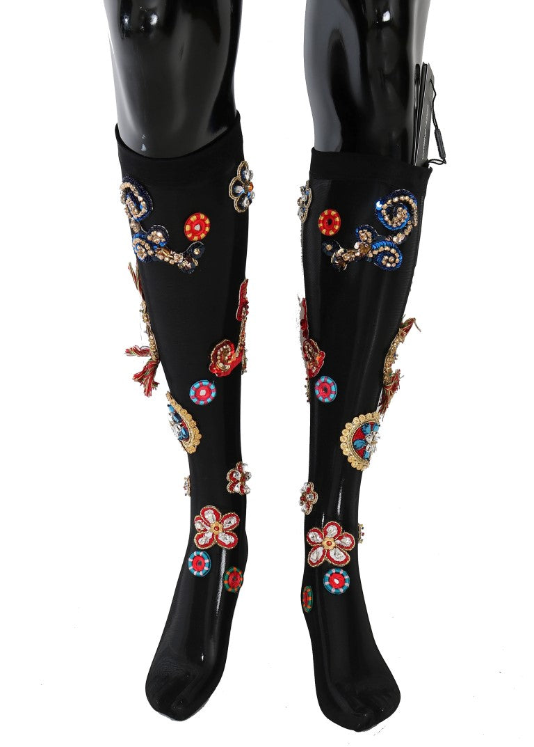 Schwarze Stretch Carretto Crystal Socken