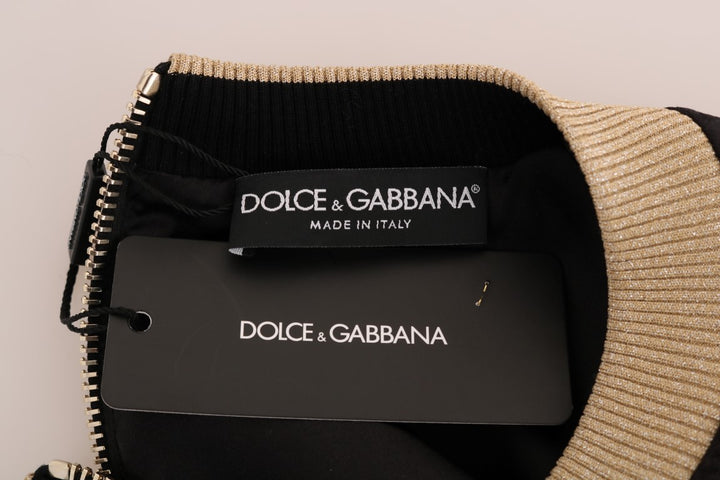 Dolce & Gabbana Verzauberter Pullover aus schwarzem Brokat mit Pailletten