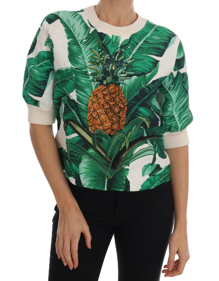 Tropical Sequin Sweater - Lush Greenery Edition