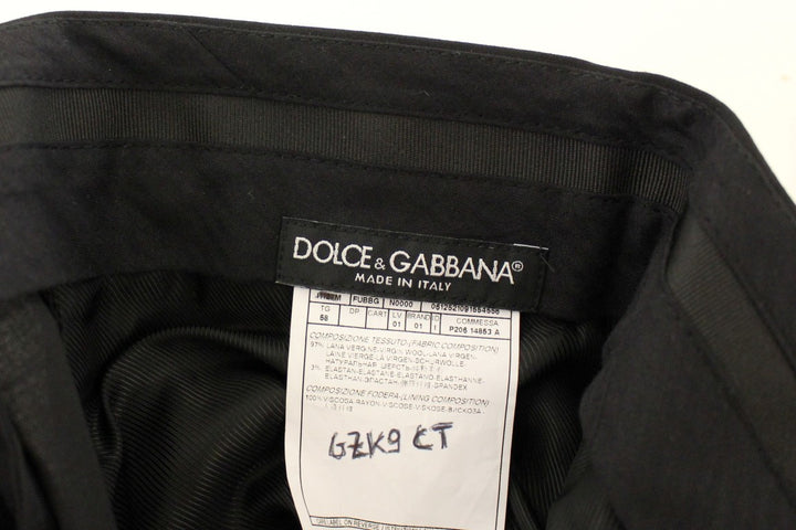 Dolce & Gabbana Elegante plissierte Hose aus schwarzer Wolle