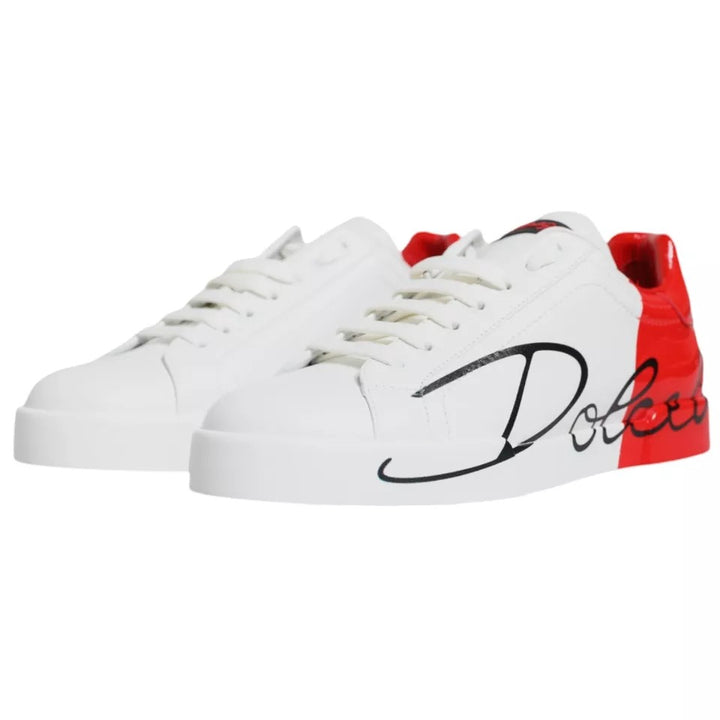 Weiß Rot Portofino Low Top Turnschuhe Schuhe