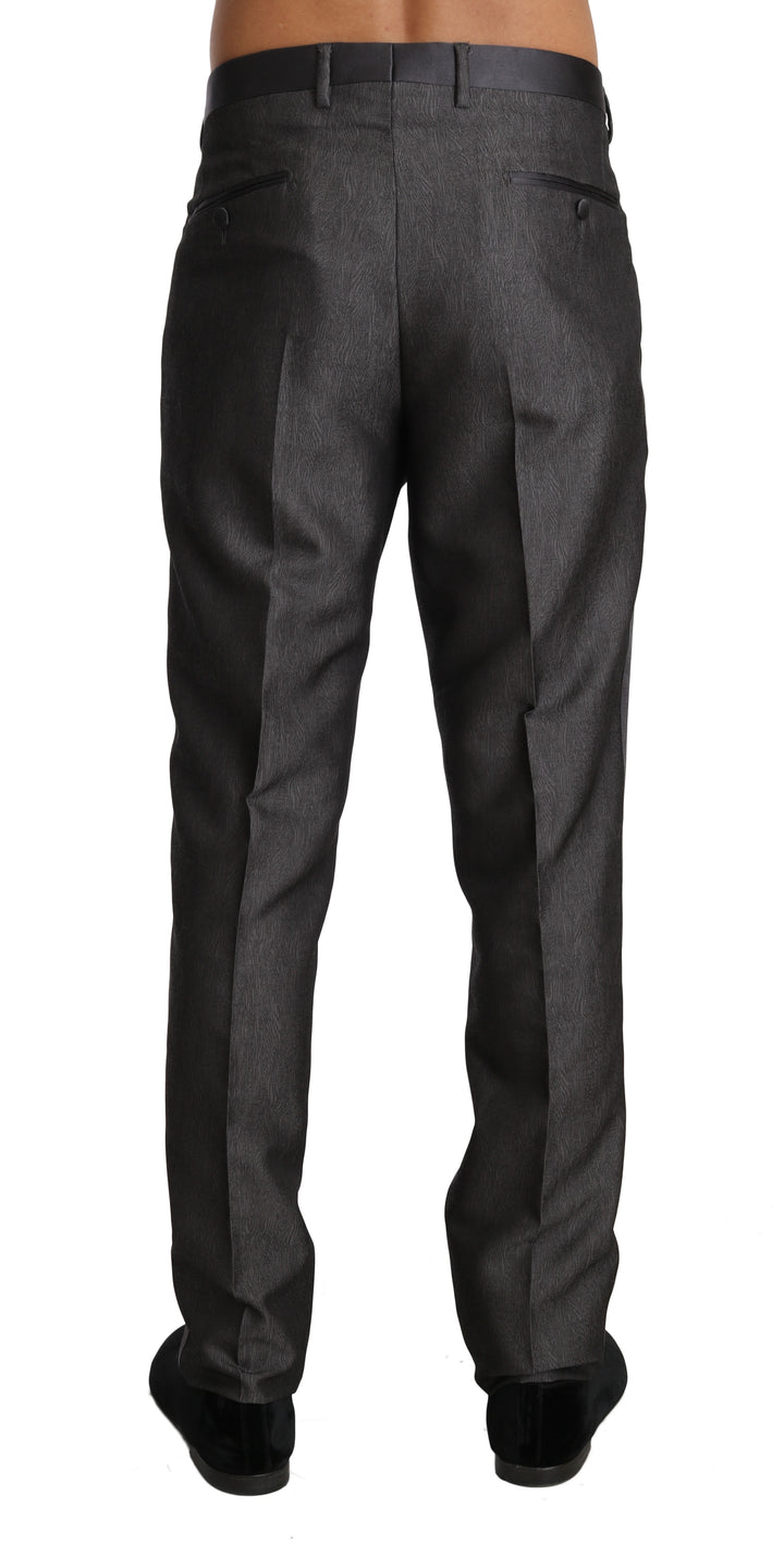 Elegant gemusterte graue Hose aus Wollmischung