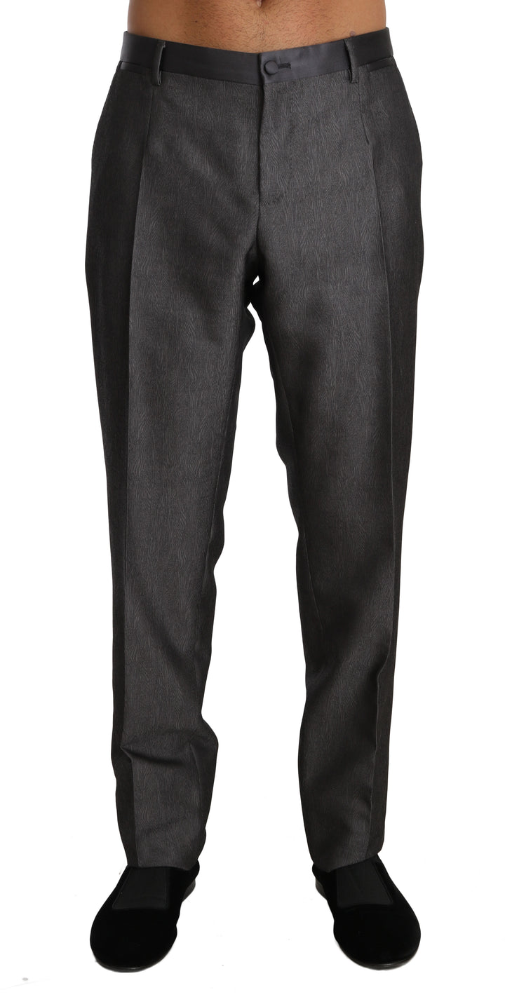 Elegant gemusterte graue Hose aus Wollmischung