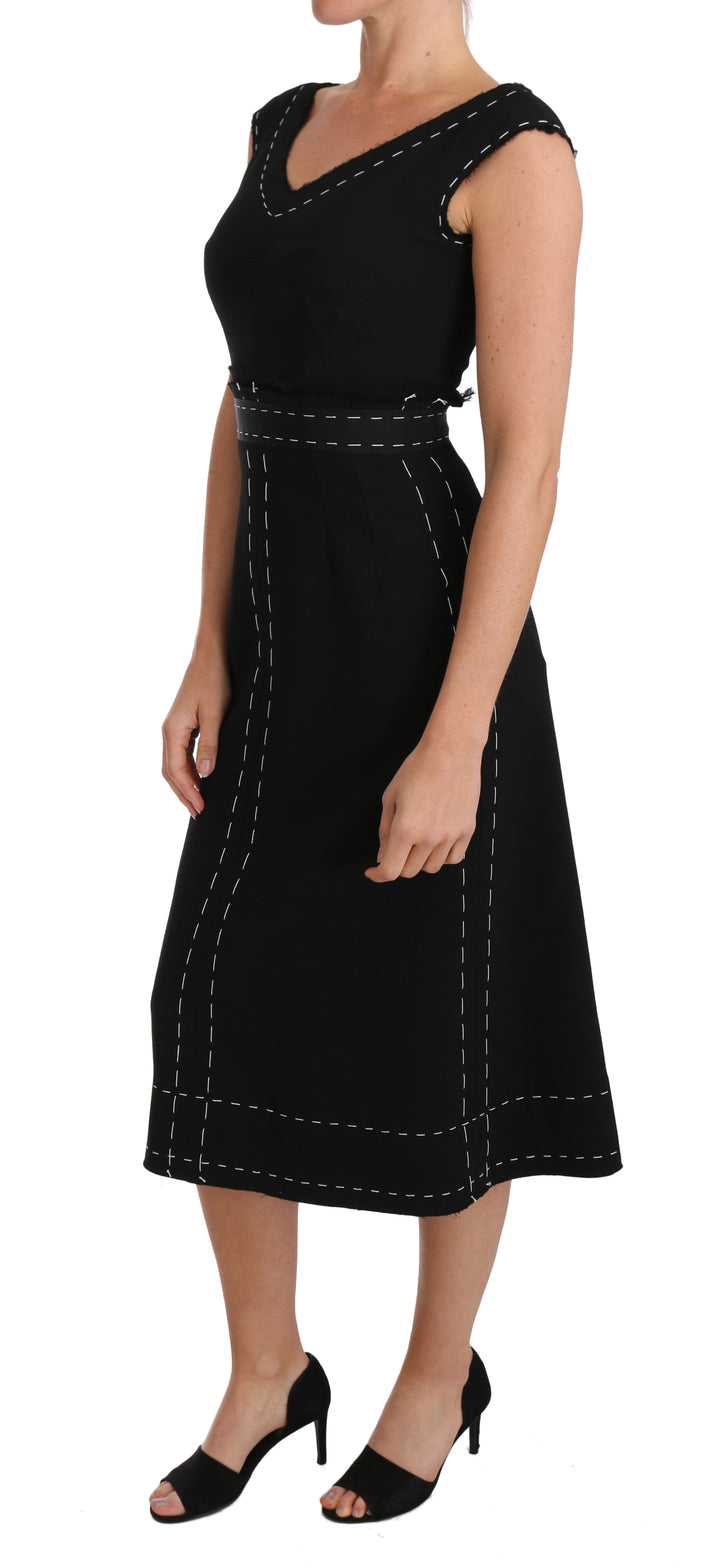 Elegantes Schwarzes Etuikleid aus Wolle