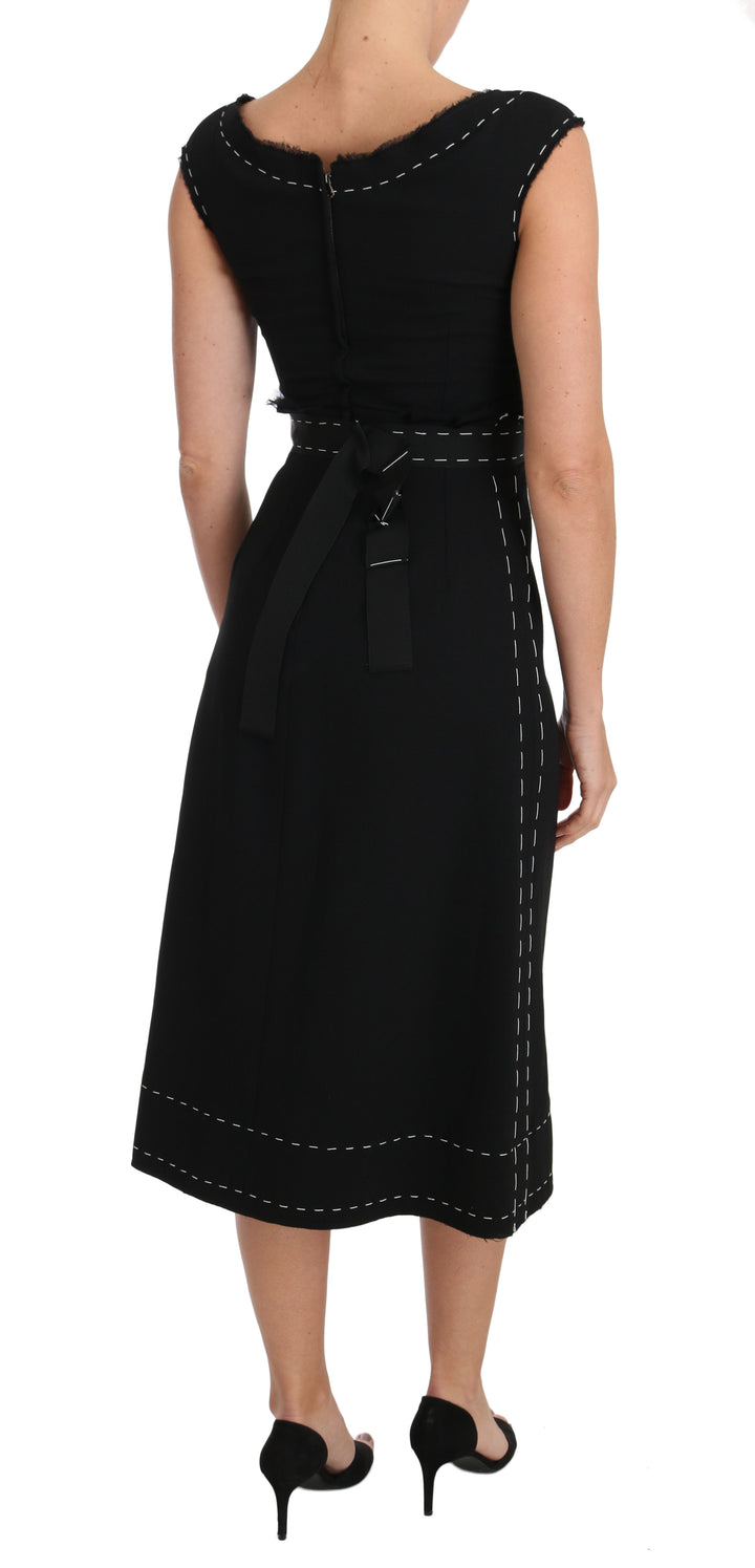 Elegantes Schwarzes Etuikleid aus Wolle