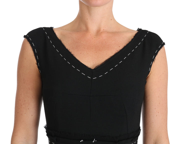 Elegantes Schwarzes Etuikleid aus Wolle