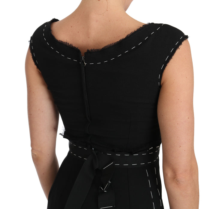 Elegantes Schwarzes Etuikleid aus Wolle