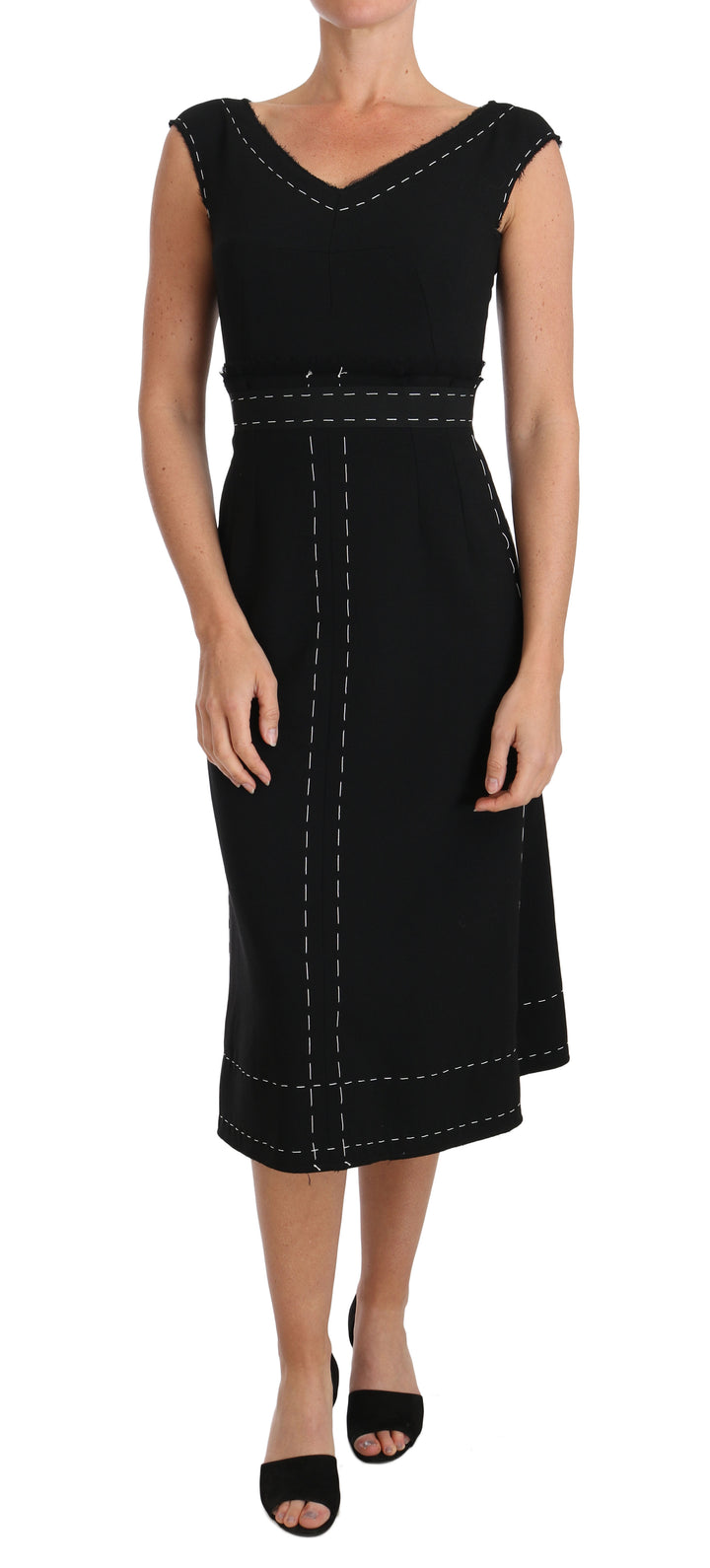 Elegantes Schwarzes Etuikleid aus Wolle