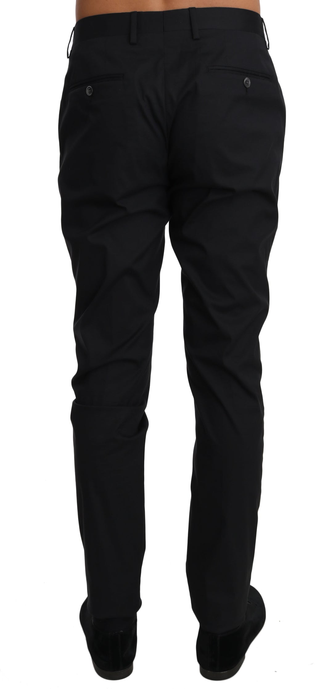 Schwarz Baumwolle Stretch Formal Hose Hose