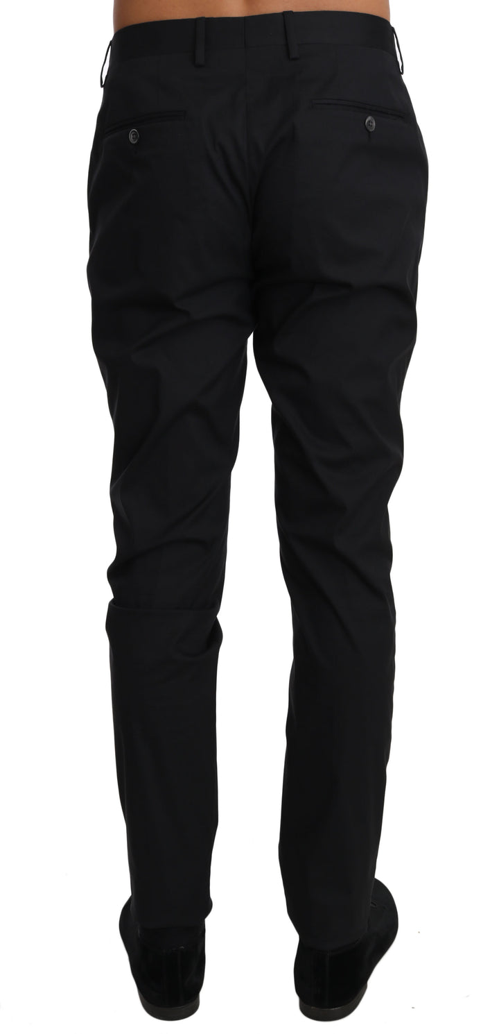 Schwarz Baumwolle Stretch Formal Hose Hose