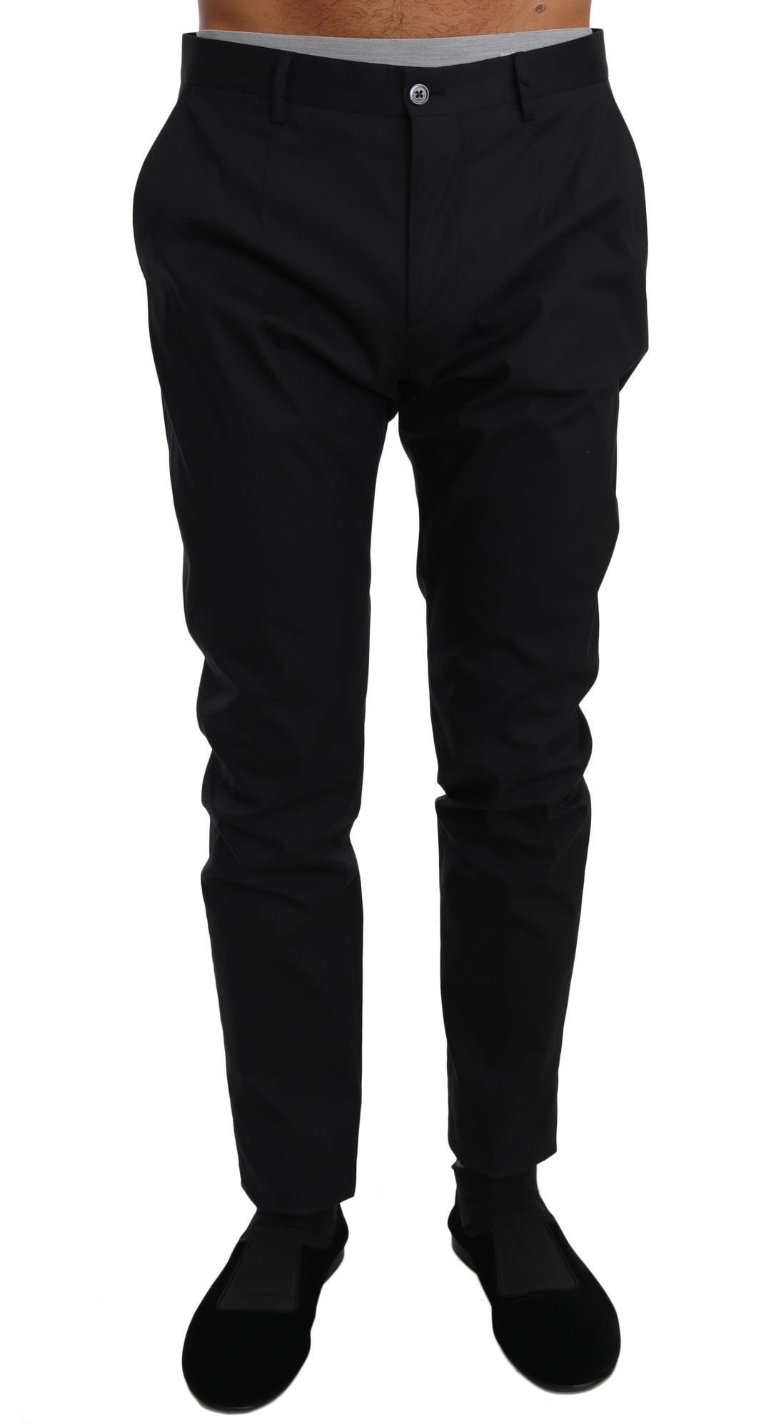 Schwarz Baumwolle Stretch Formal Hose Hose