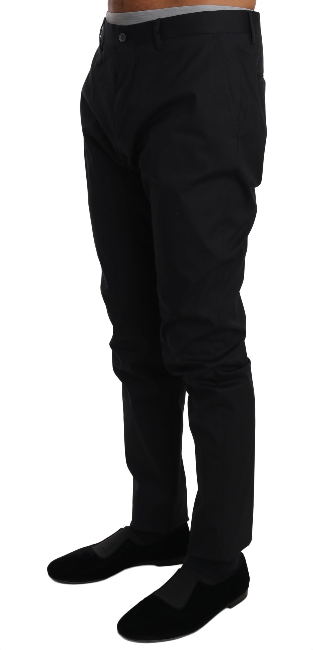 Schwarz Baumwolle Stretch Formal Hose Hose