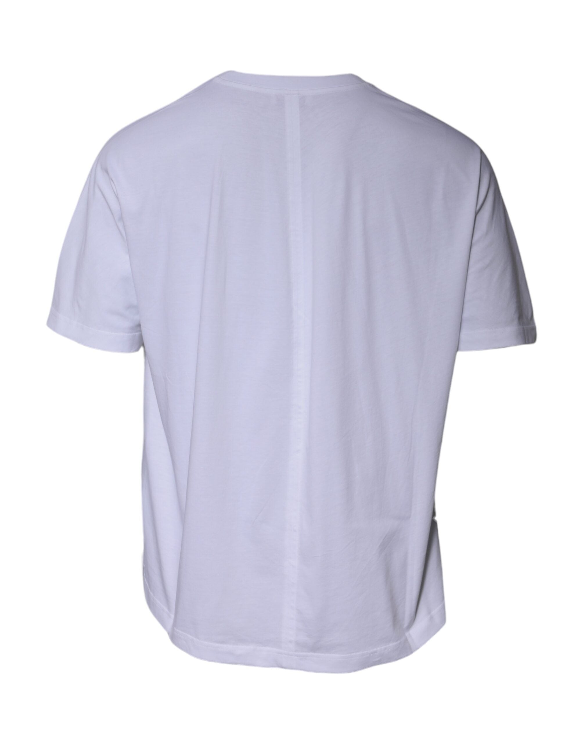 White logo cotton T-shirt with round neck and short sleeves