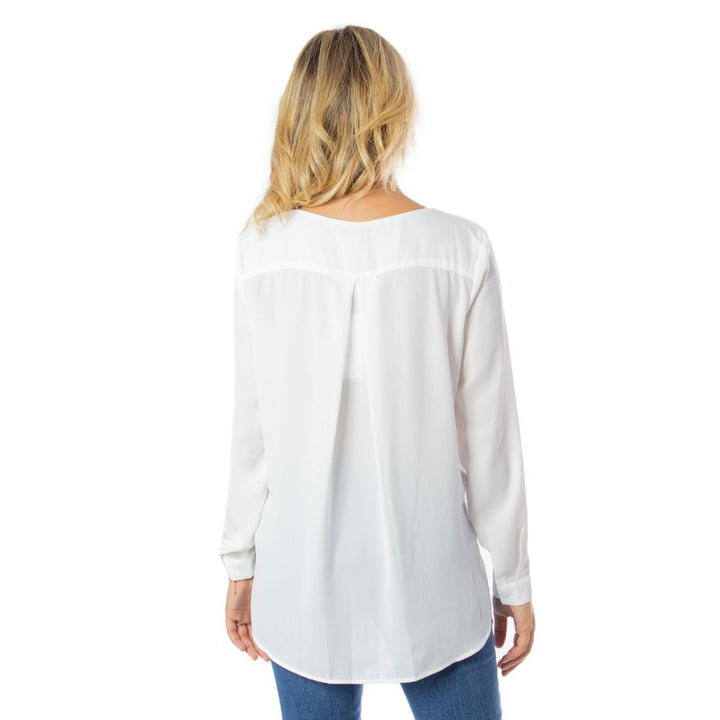 Cremefarbenes Polyester-Hemd