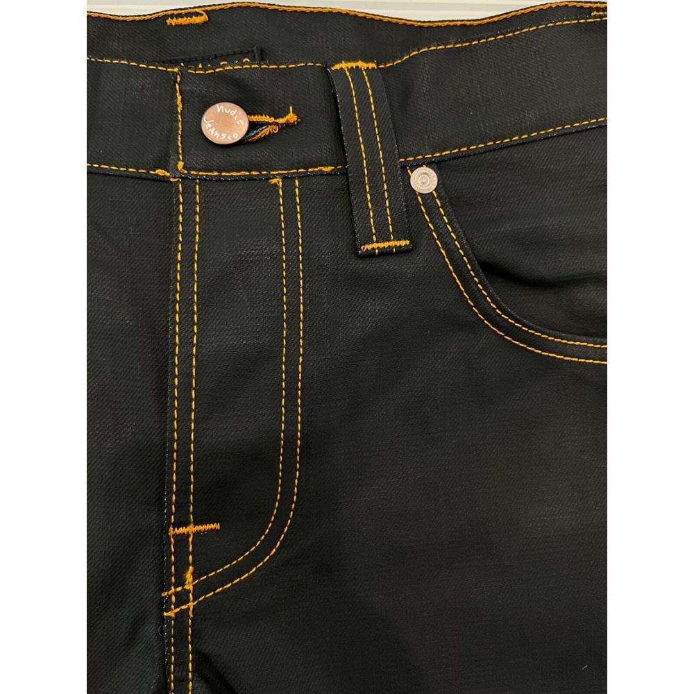 Black cotton jeans for men