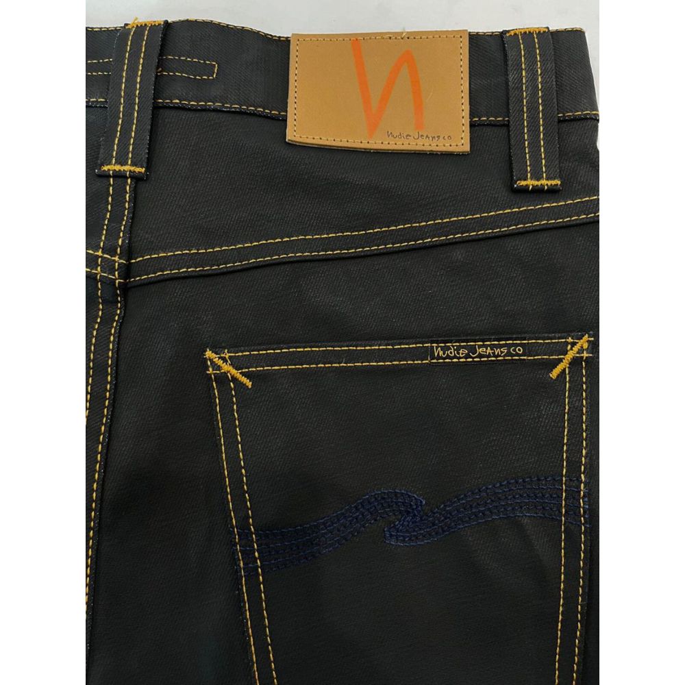 Black cotton jeans for men