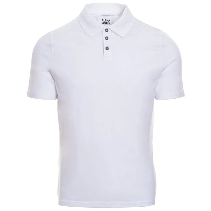 Weißes Baumwoll-Poloshirt