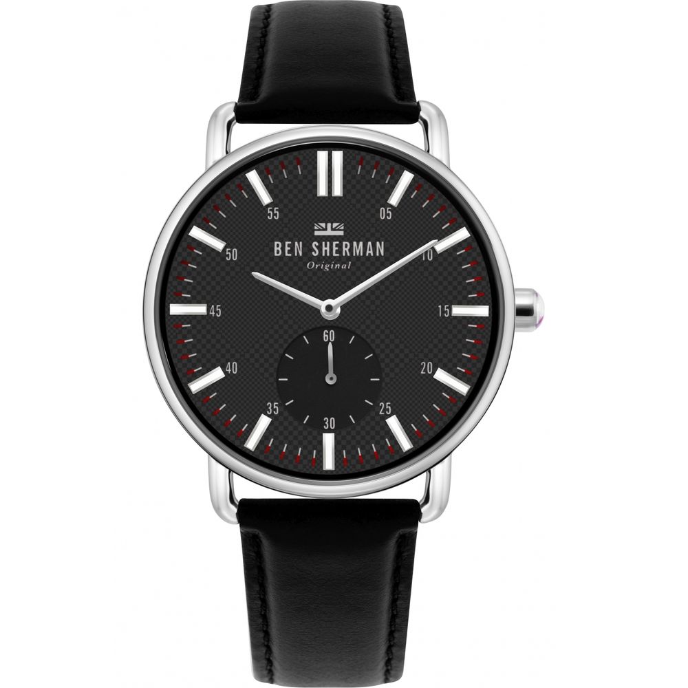 Ben Sherman Schwarze Lederuhr