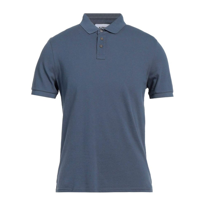 Blaues Baumwoll-Poloshirt
