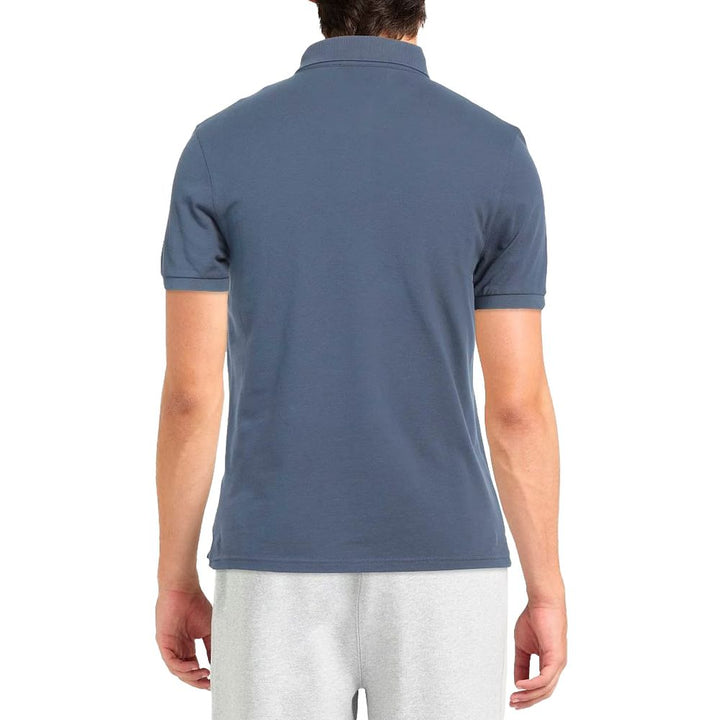 Blaues Baumwoll-Poloshirt